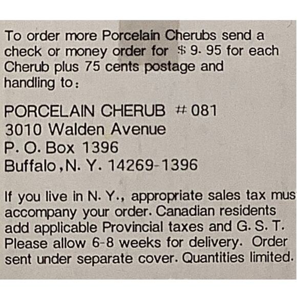 Vintage Porcelain Baby and Roses Cherub, 2-1/2"W x 2-1/2"H  x 1-3/4"D, NIB - Picture 6 of 6